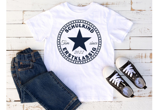 Schulkind T-Shirt "Kreis Navi" mit Namen