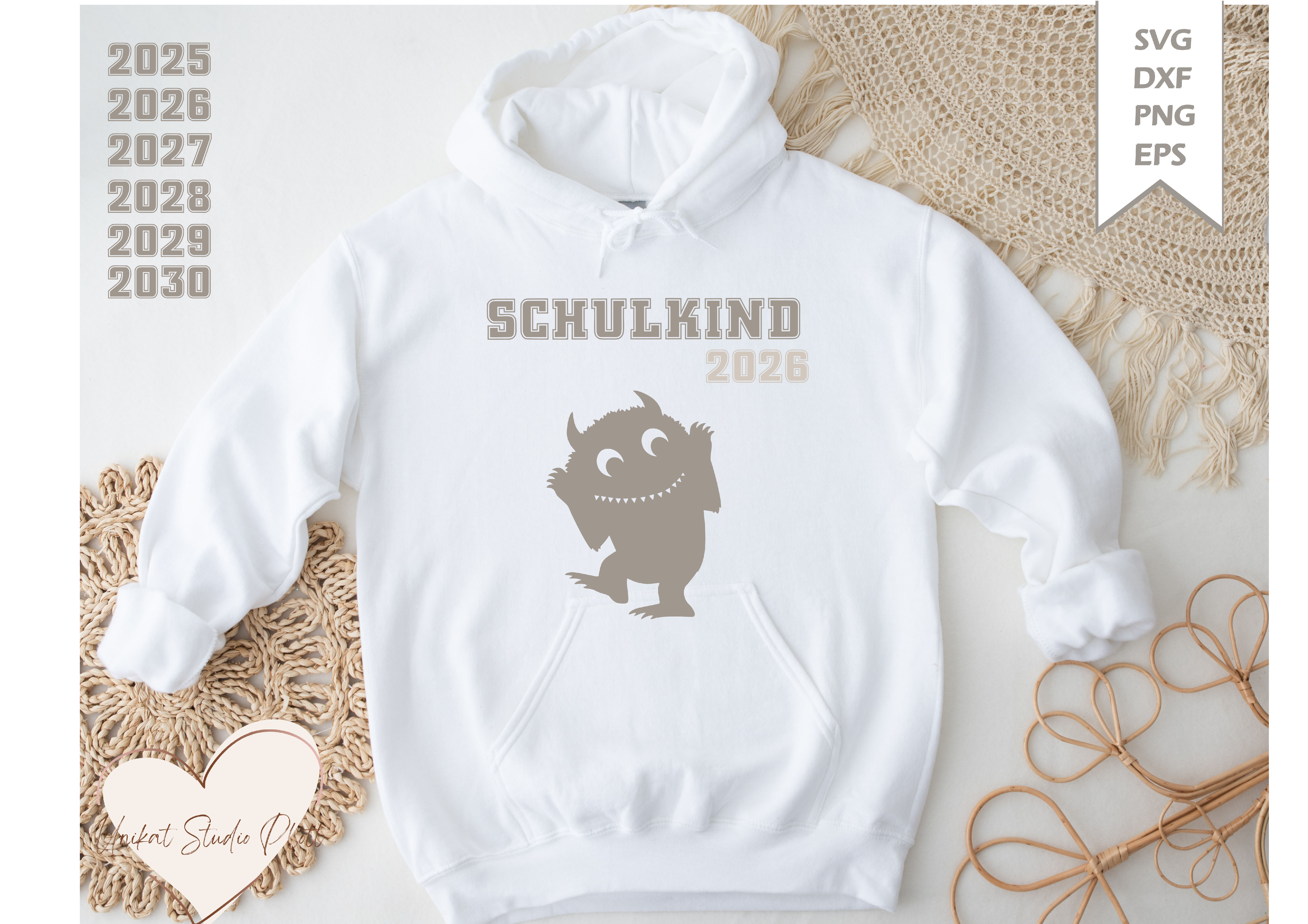 Plotterdatei Schulkind Monster 2026/ Svg Schulkind/   SVG DXF PNG