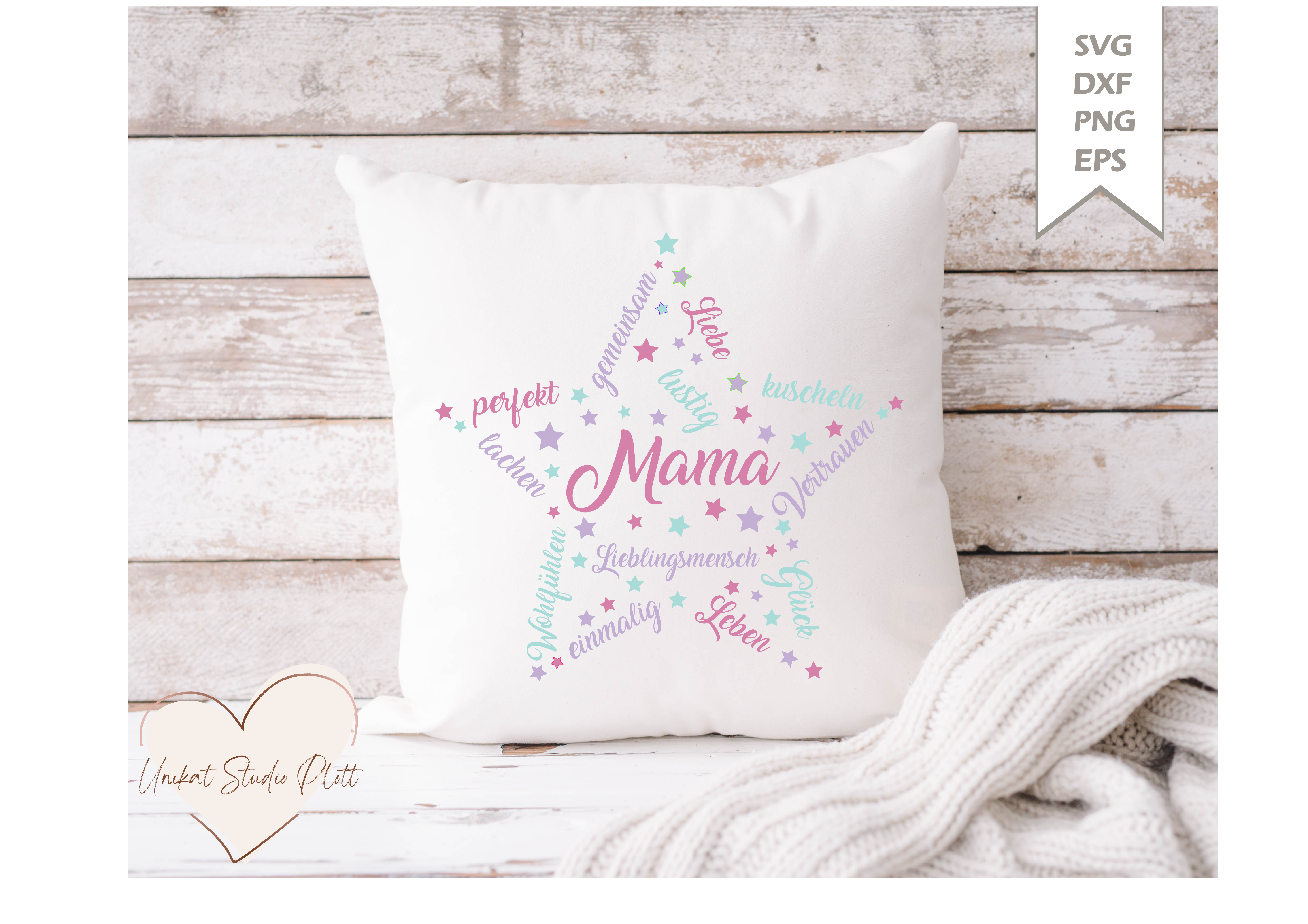 Plotterdatei "Stern Mama" SVG / Dxf Pdf Silhouette | Svg Clipart