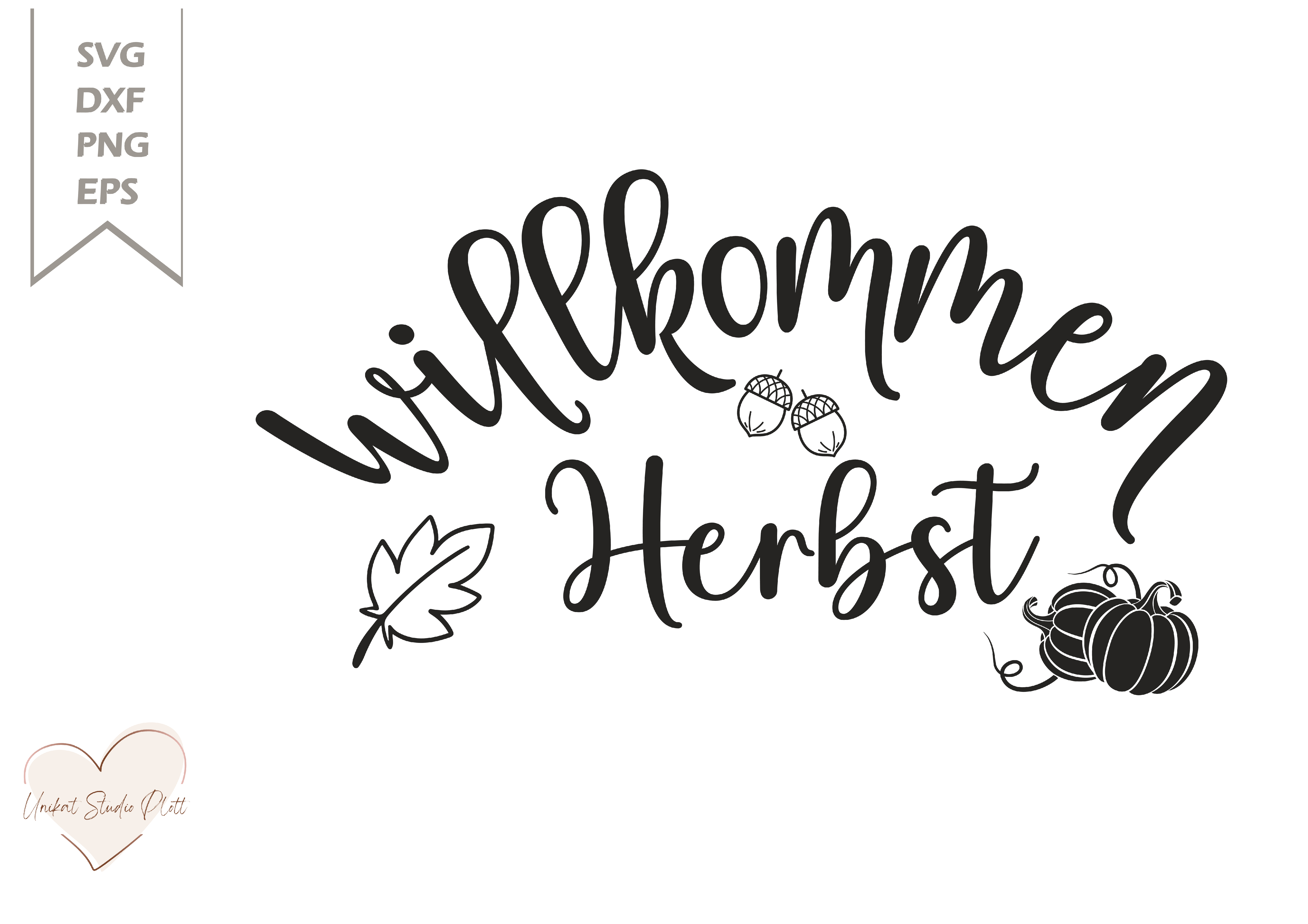 Willkommen Herbst Plotterdatei , Herbstliebe SVG Eps DXF PNG, Svg Herbst