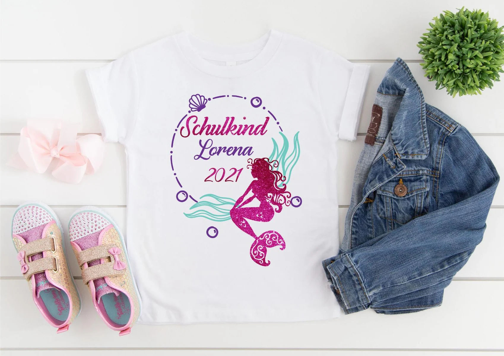 Schulkind T-Shirt "Meerjungfrau" mit Namen