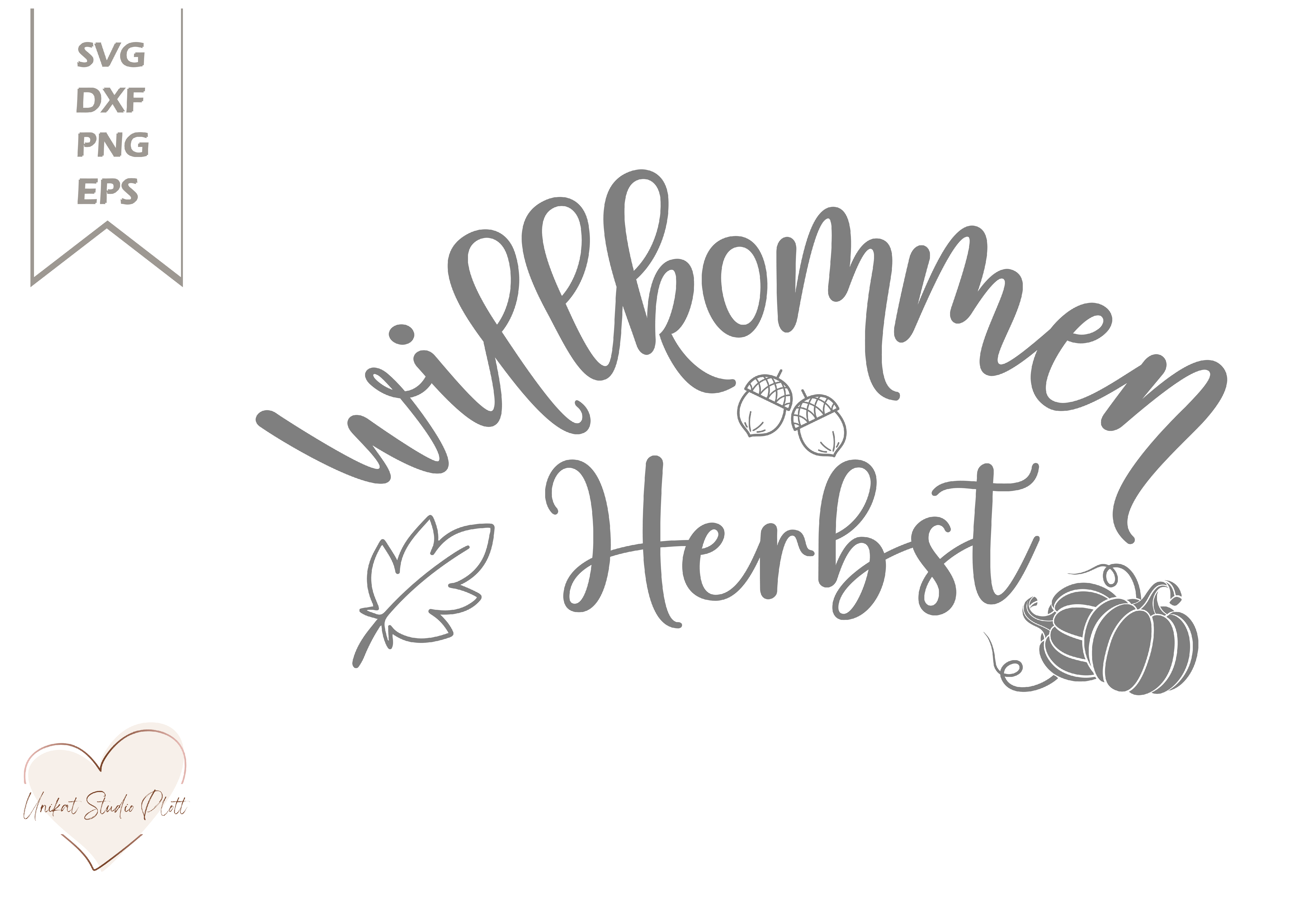 Willkommen Herbst Plotterdatei , Herbstliebe SVG Eps DXF PNG, Svg Herbst