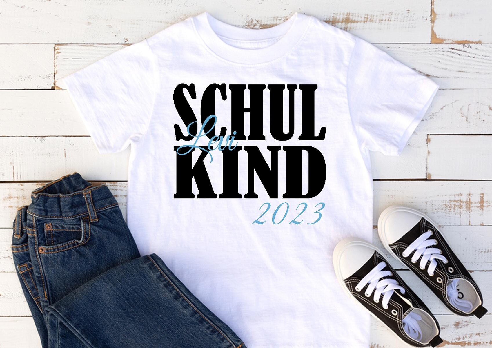Schulkind T-Shirt "Blockschrift" mit Namen